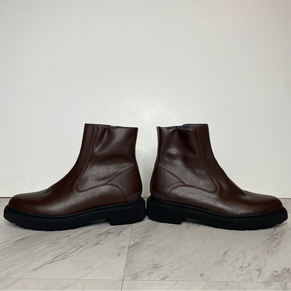 New! Franco Sarto Jinta Brown Faux Leather Bootie 8 1/2 - Picture 7 of 14